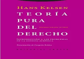 PDF Teoría pura del derecho: Introducción a los problemas de la ciencia jurídica