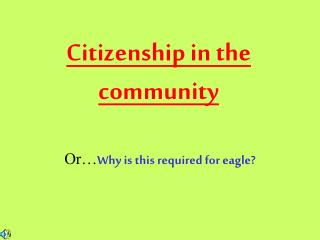 Citizenship in the community