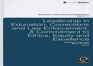 PDF Leadership in Education, Corrections and Law Enforcement: A Commitment to Et