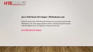 Java Full Stack Developer  H1btalents.com