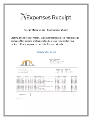 Receipt Maker Online Expensesreceipt