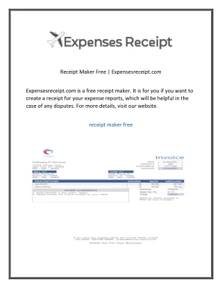 Receipt Maker Free Expensesreceipt