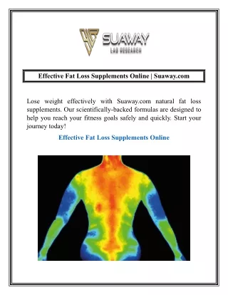 Effective Fat Loss Supplements Online  Suaway.com