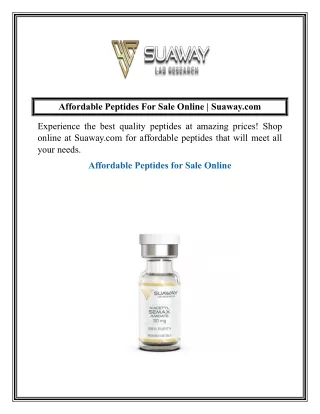 Affordable Peptides For Sale Online  Suaway.com