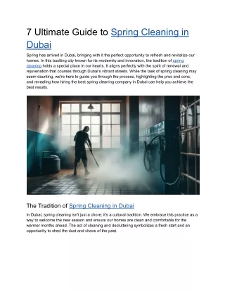 Seven Ultimate Guide to Spring Cleaning in Dubai