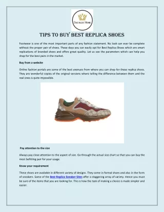 Tips to Buy Best Replica Shoes