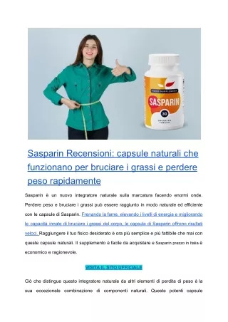 Sasparin Recensioni_ capsule naturali che funzionano per bruciare i grassi e perdere peso rapidamente_