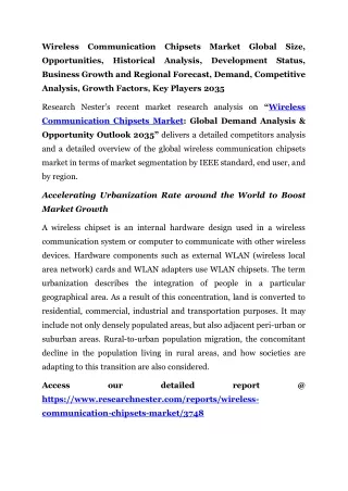 Wireless Communication Chipsets Market Growth 2035