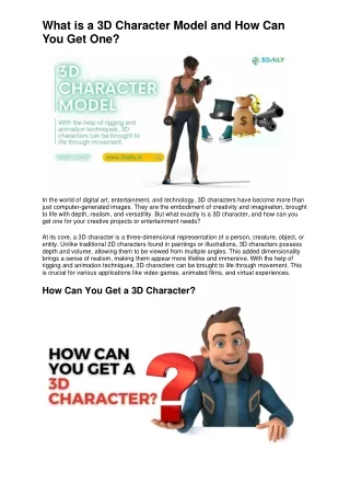 What is a 3D Character Model and How Can You Get One