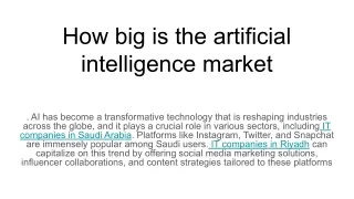 How big is the artificial intelligence market