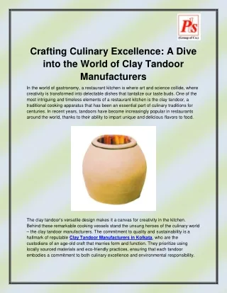 Clay Tandoor Manufacturers in Kolkata