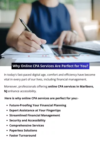 Why Online CPA Services Are Perfect for You?