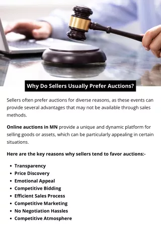 Why Do Sellers Usually Prefer Auctions?