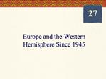 Europe and the Western Hemisphere Since 1945