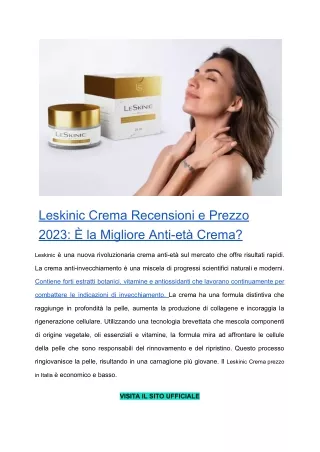 Leskinic Crema Recensioni e Prezzo 2023_ È la Migliore Anti-età Crema