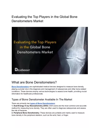 Evaluating the Top Players in the Global Bone Densitometers Market