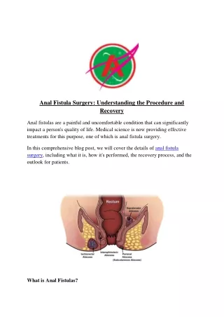 Anal Fistula Surgery Understanding the Procedure and Recovery