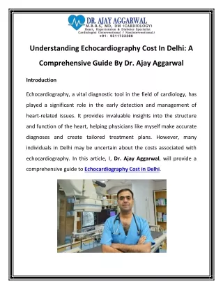 Echocardiography Cost in Delhi Call-9311733366