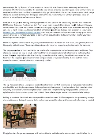 ERP-RESTAURANT FURNITURE: A Simple Definition