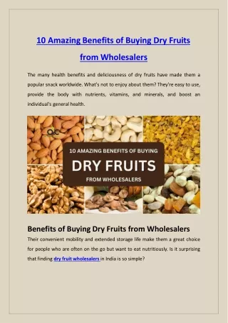 10 Amazing Benefits of Buying Dry Fruits from Wholesalers