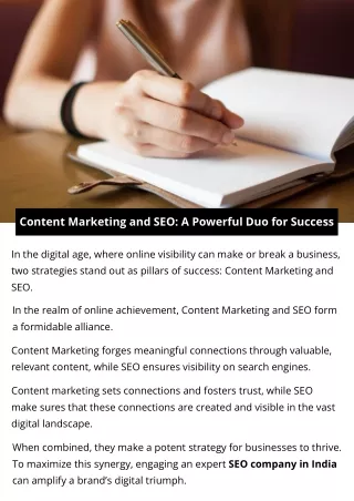 Content Marketing and SEO: A Powerful Duo for Success