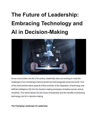 The Future of Leadership_ Embracing Technology and AI in Decision-Making