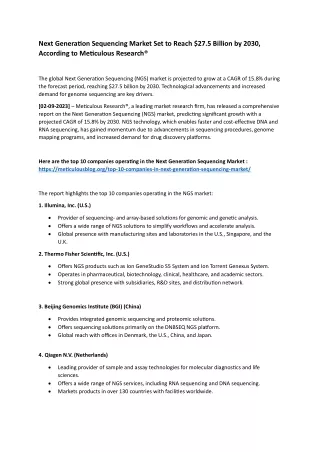 Next Generation Sequencing Market_Blog