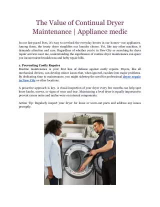 The Value of Continual Dryer Maintenance _ Appliance medic