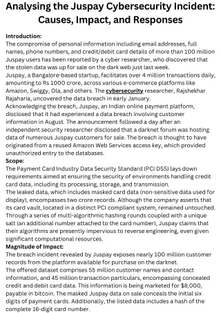 Analysing the Juspay Cybersecurity Incident Causes, Impact, and Responses