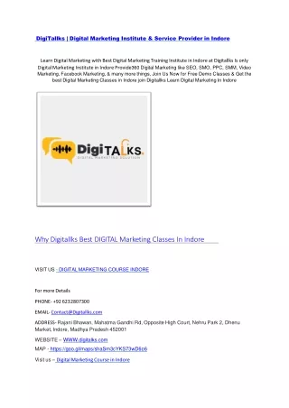 DIGITALLKS | Digital Marketing Training & Service Provider in Indore