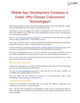 Mobile App Development Company in Dubai_ Why Choose Colourmoon Technologies_