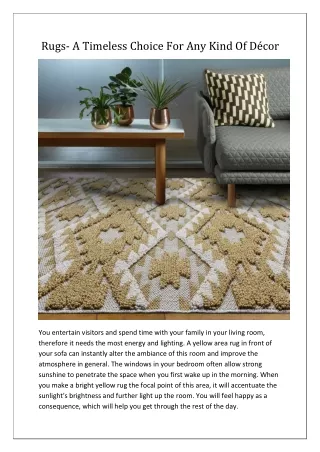 Rugs- A Timeless Choice For Any Kind Of Décor