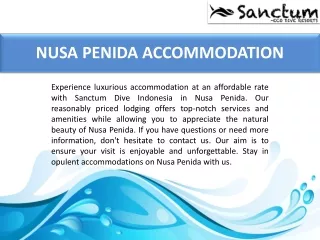 NUSA PENIDA ACCOMMODATION