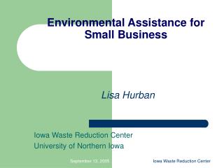 Environmental Assistance for Small Business