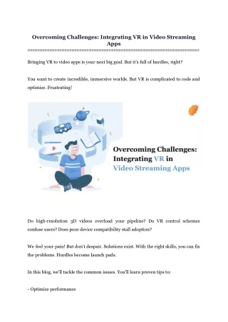 Overcoming Challenges_ Integrating VR in Video Streaming Apps