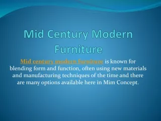 Mid Century Modern Furniture