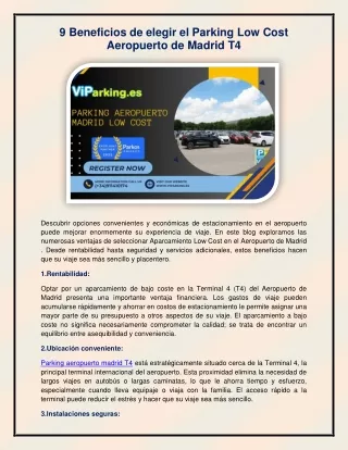 Parking aeropuerto madrid low cost