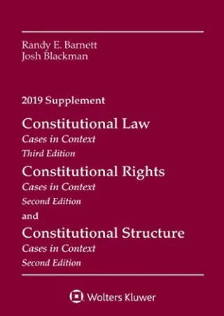 Read PDF  Constitutional Law: Cases in Context, 2019 Supplement (Supplements)