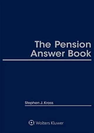 Full DOWNLOAD Pension Answer Book, 2017 Edition