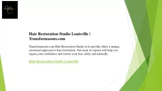 Hair Restoration Studio Louisville  Transformasons.com