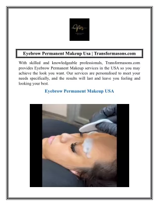 Eyebrow Permanent Makeup Usa  Transformasons.com