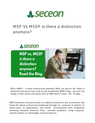 MSP Vs MSSP is there a distinction anymore