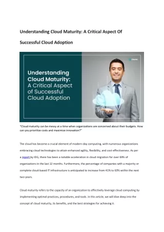 Understanding Cloud Maturity (2)