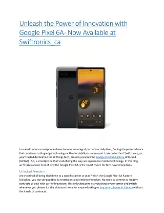 Google Pixel 6A Factory Unlocked (GX7AS) - 5G