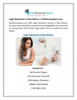 Legal Separation in New Mexico  Getdivorcepapers.com