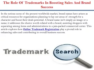 The Role Of Trademarks In Boosting Sales And Brand Success