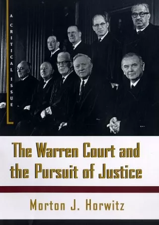get [PDF] Download The Warren Court and the Pursuit of Justice: A Critical Issue