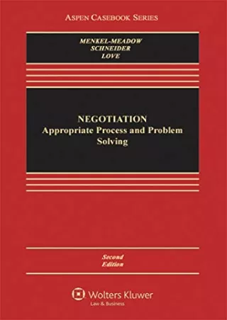 Download Book [PDF] Negotiation: Processes for Problem Solving (Aspen Casebook)