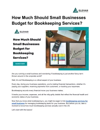 How Much Should Small Businesses Budget for Bookkeeping Services?
