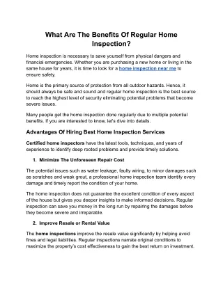 What Are The Benefits Of Regular Home Inspection